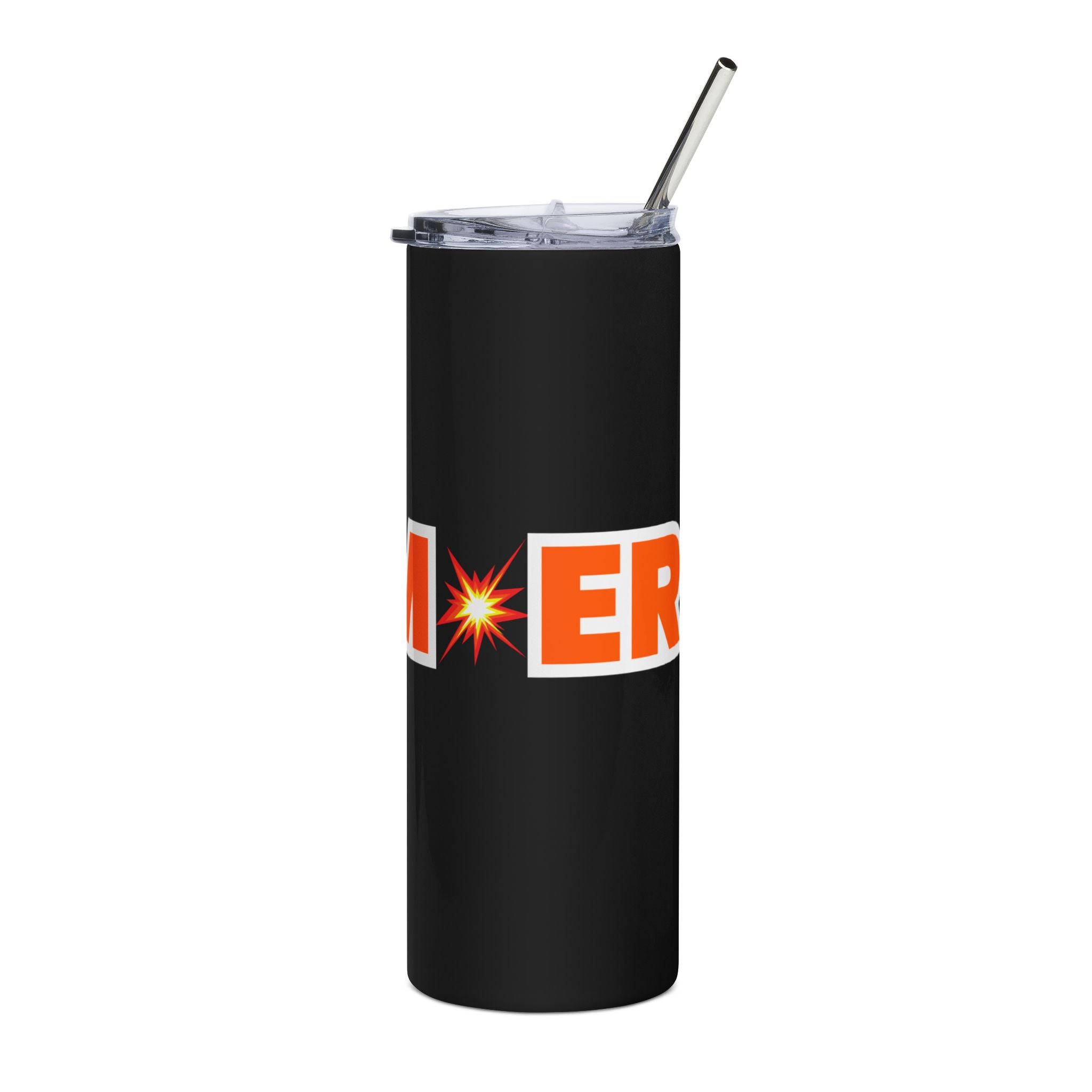"BOOM💥ER" 20oz Stainless Tumbler — Bold Orange Graphic